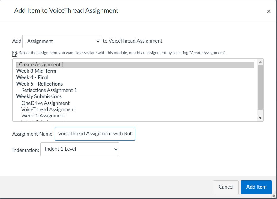 Create Assignment Create the assignment as a regular online submission type, save it.